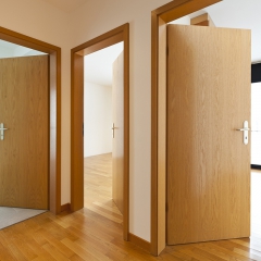 beautiful apartment, interior, wooden doors open