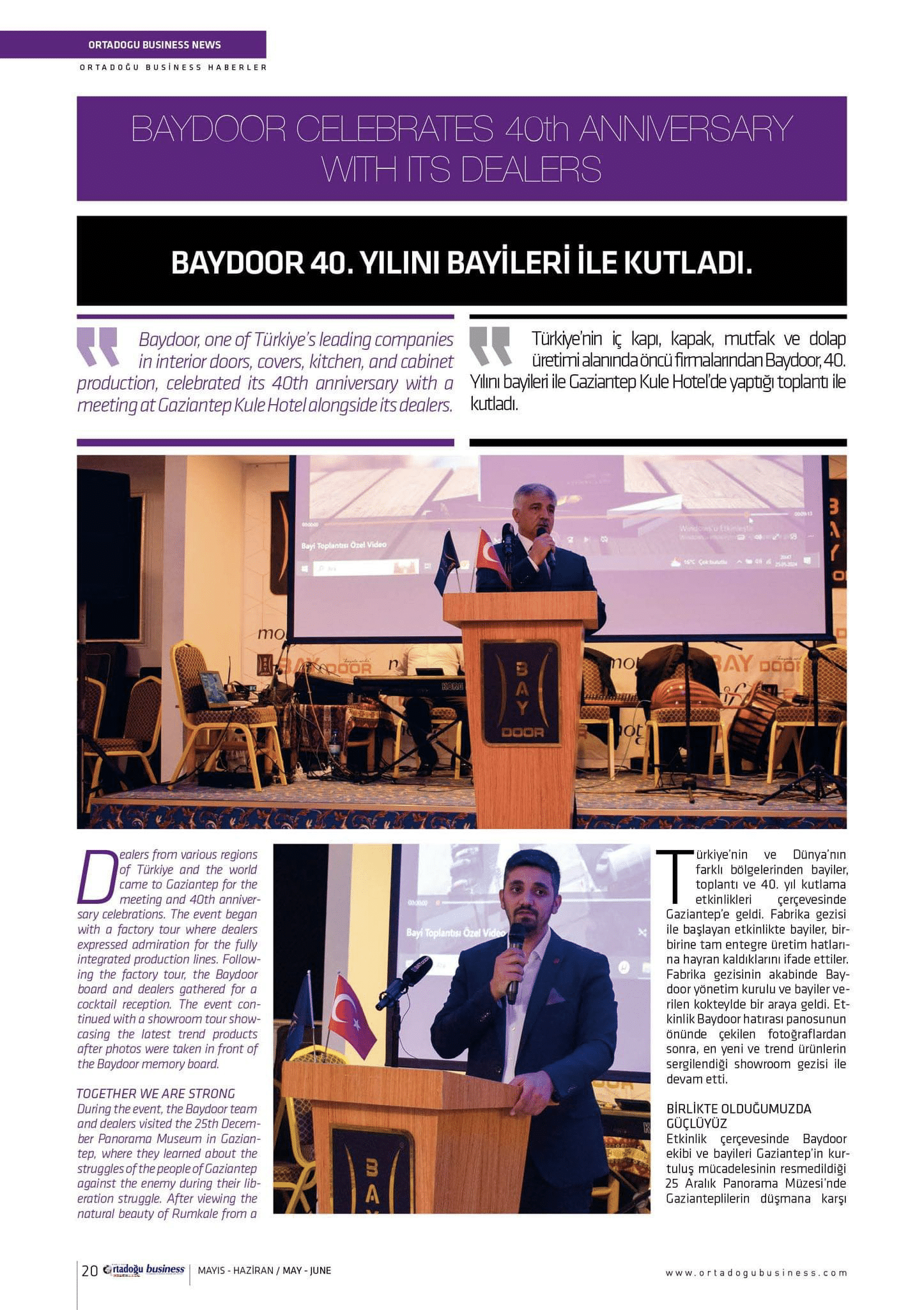 40. Yıl Etkinliklerimiz Uluslararası Basında